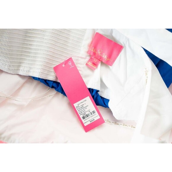 Lilly Pulitzer Anlee Cotton Midi Dress Resort White Borealis Blue Lillys C 12 - Picture 4 of 7